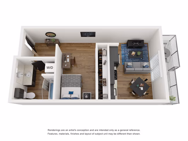 Open One Bedroom 515 floor plan